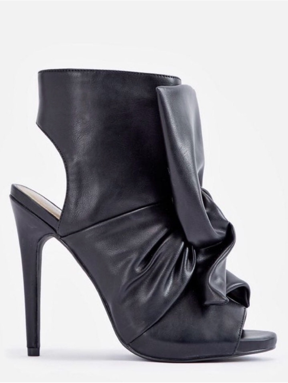 JustFab Black Bow Stiletto Bootie Heels Women’s Size 6 NEW